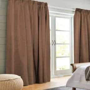 VELVET FABRIC TAPED CURTAIN-COFFEE