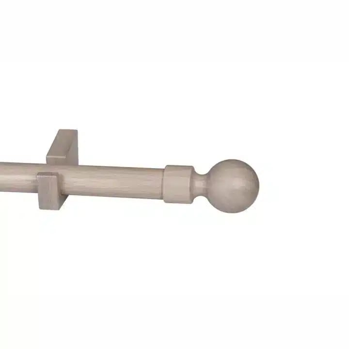Promotions 214 CURTAIN POLE-34MM WOOD-LIKE DESIGNER SINGLE POLE SET-BALL FINIAL SEA MIST