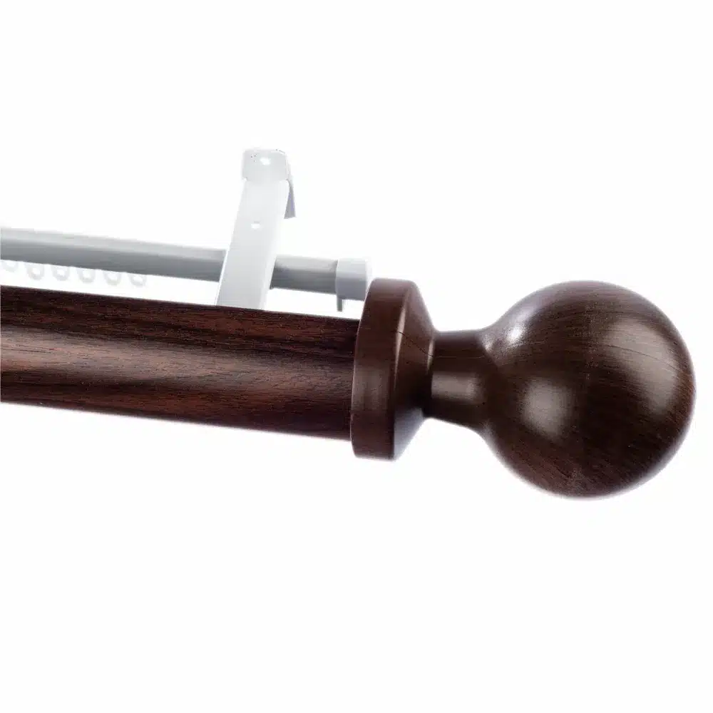 63mm Half Round Pelmet & Track Set with Ball Finial - Auburn 1 63mm Half Round Pelmet & Track Set with Ball Finial - Auburn