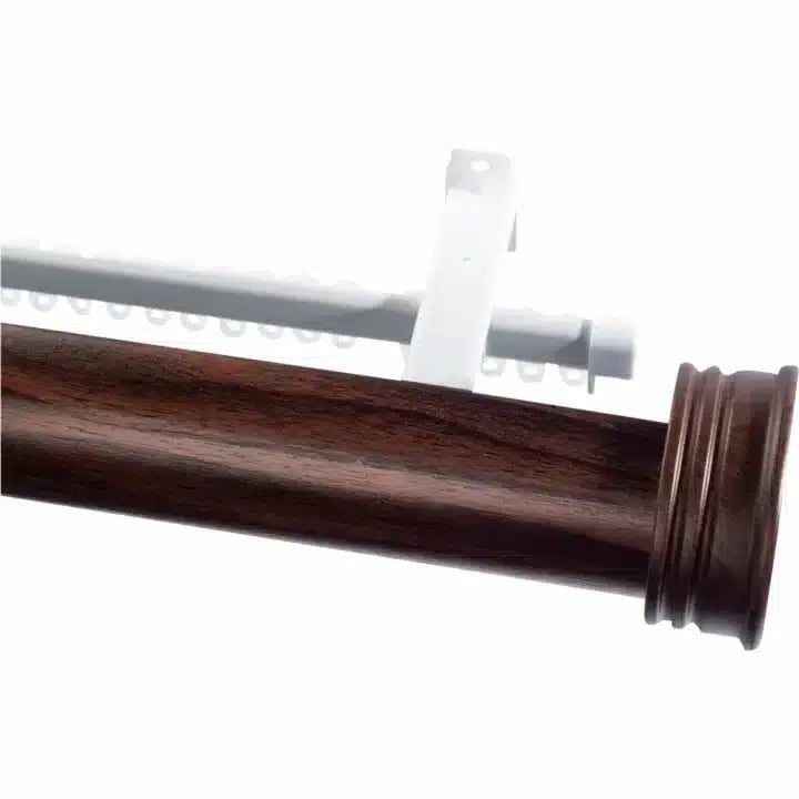 63mm Half Round Pelmet & Track Set with End Caps - Auburn