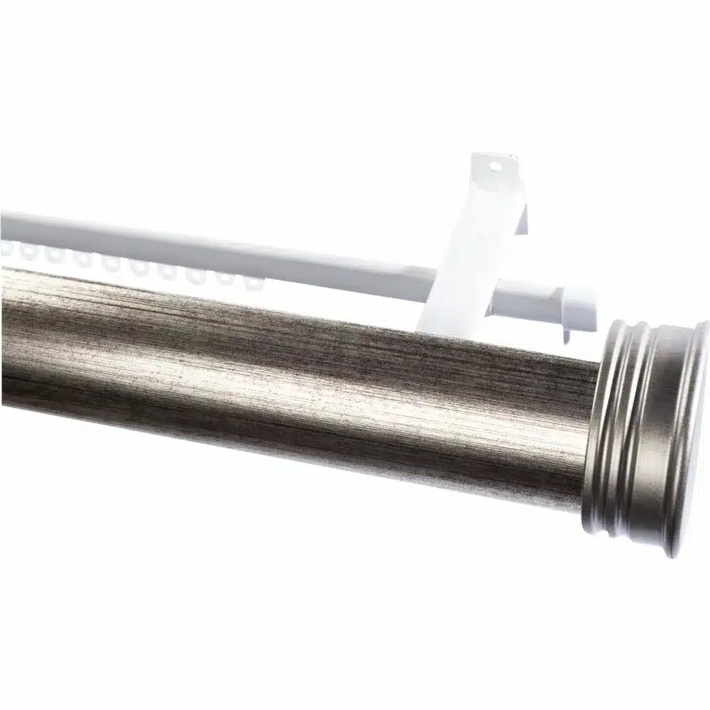 63mm Half Round Pelmet & Track Set with End Caps - German Silver