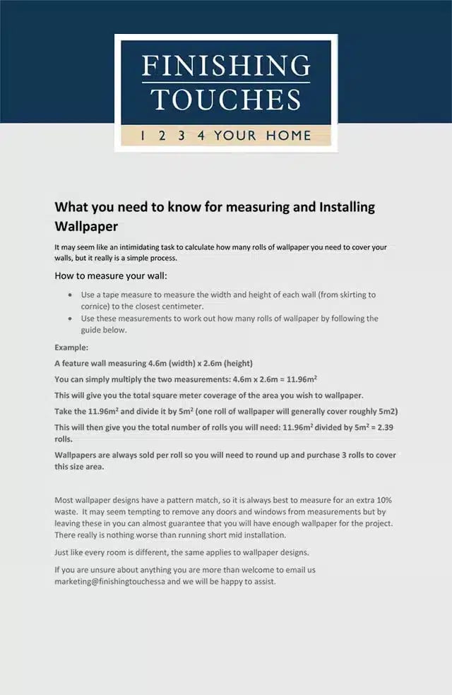 FT how to measure and install wallpaper