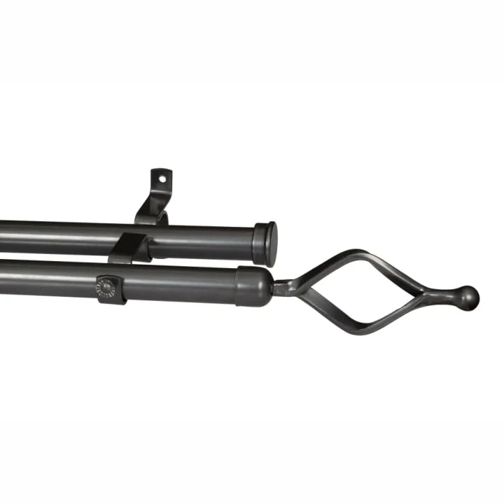 Promotions 222 28mm Double Pole Set with Arrow Finials - Gun Metal