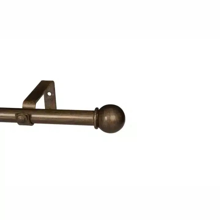 CURTAIN POLE-22MM GOTHIC SINGLE POLE SET-BALL FINIAL-BRONZE