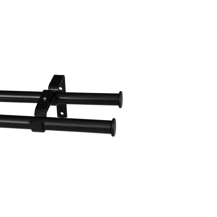 CURTAIN POLE-22MM GOTHIC DOUBLE POLE SET- END CAP-BLACK