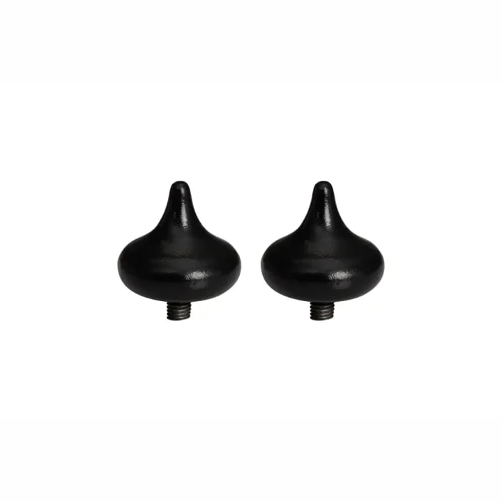 28mm Gypsy Curtain Pole Teardrop Finials - Black