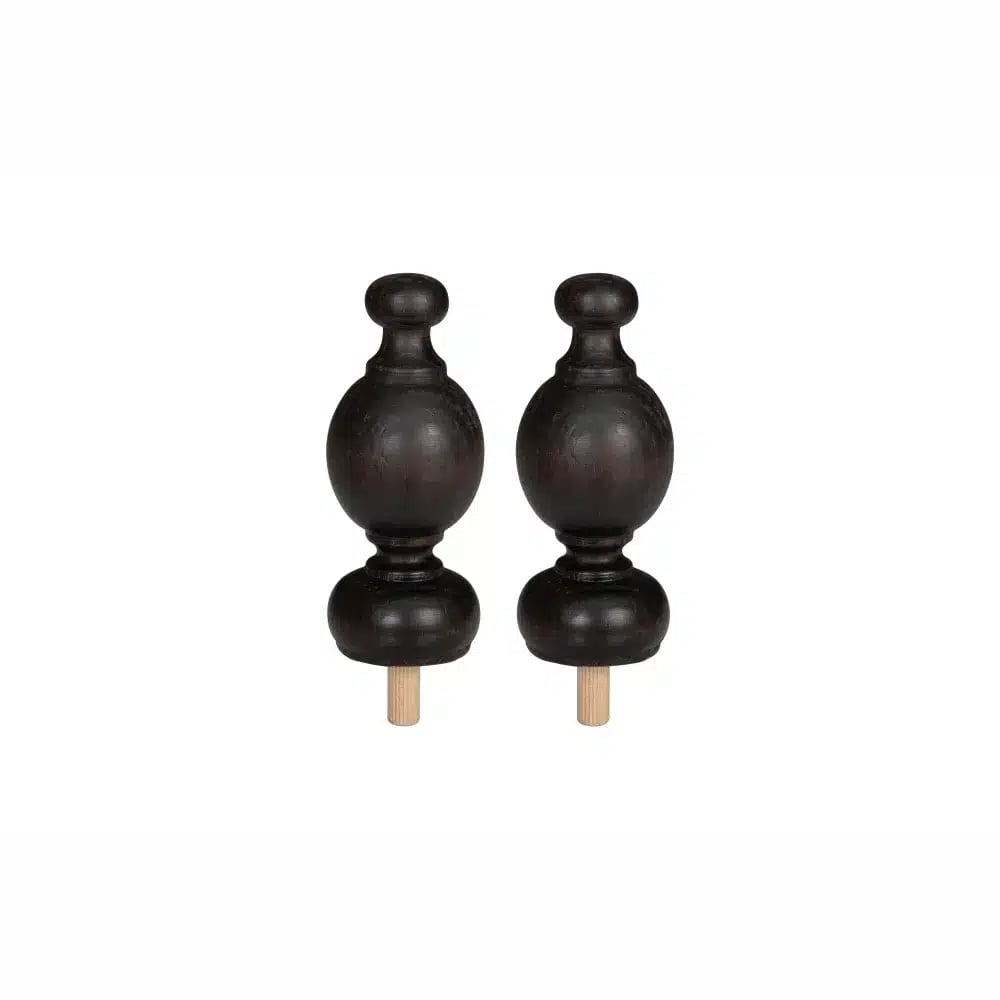 34mm Classic Finials Dark Stain