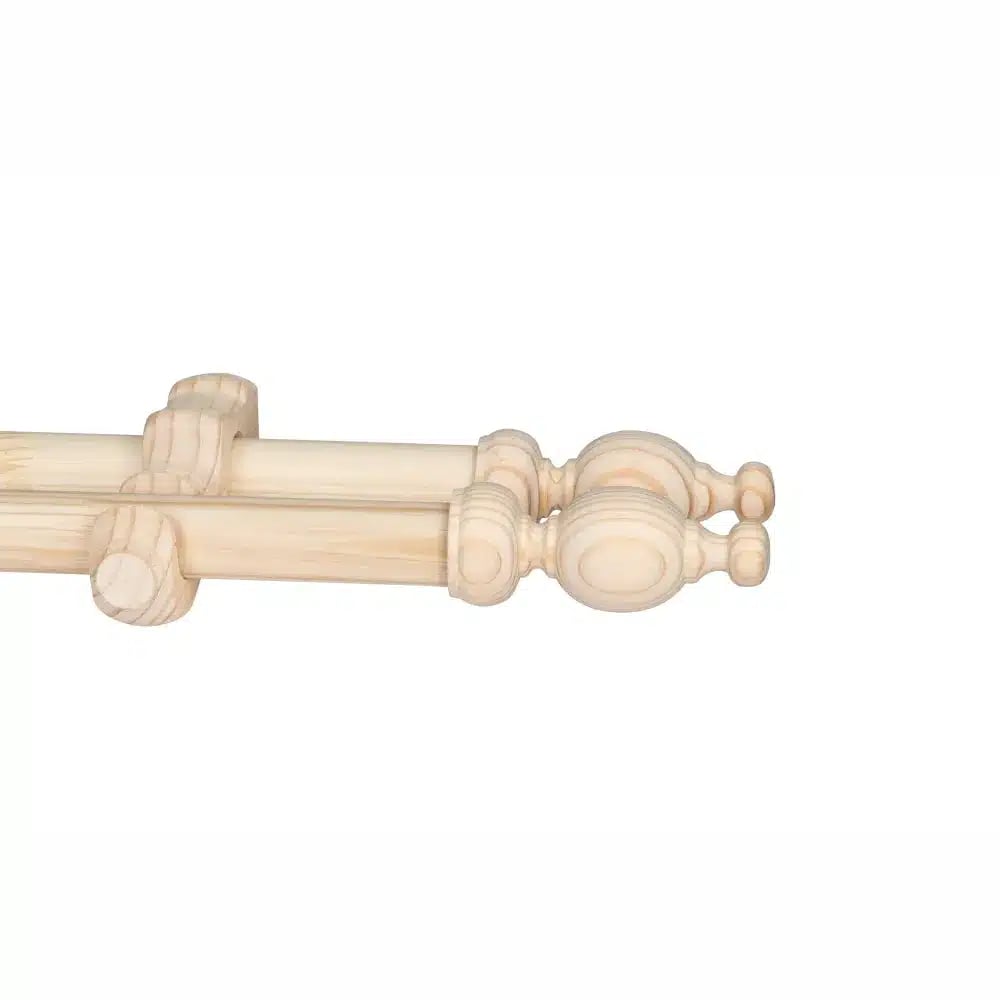 Curtain Pole-34mm Classic Wooden Double Pole Set-classic Finials-natural 1 CURTAIN POLE-34MM CLASSIC WOODEN DOUBLE POLE SET-CLASSIC FINIALS-NATURAL
