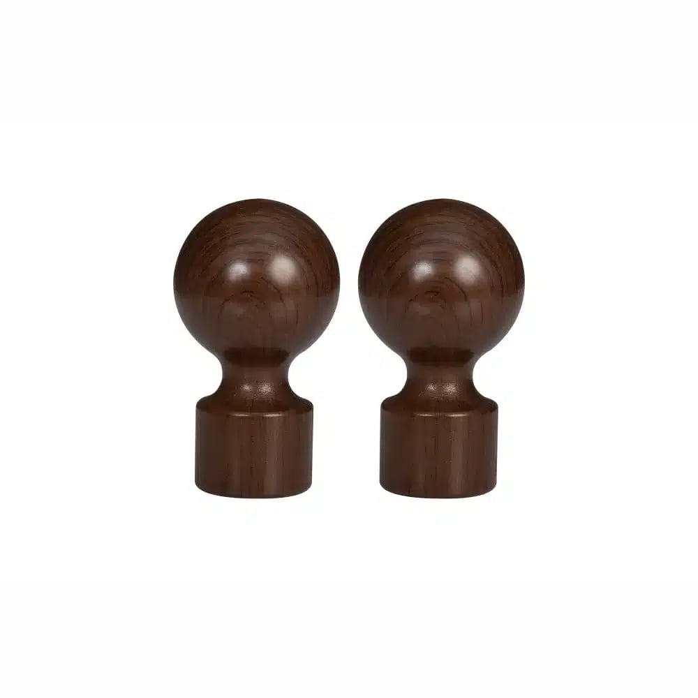34mm Designer Curtain Pole Ball Finials - Auburn