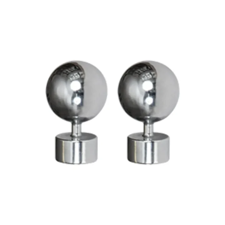 28mm Curtain Pole Ball Finials - Chrome