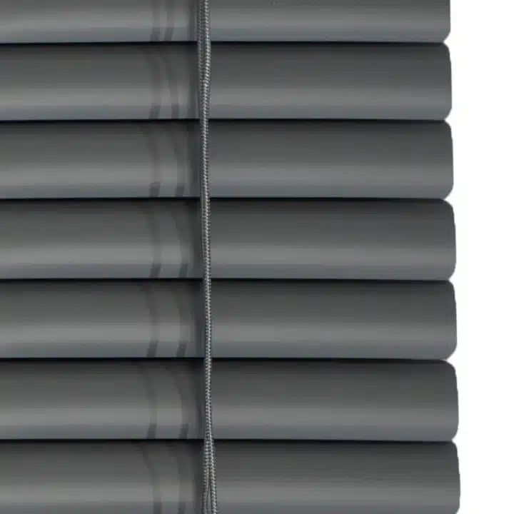 Current Promotions 18 25mm PVC blind Dark Grey closeup