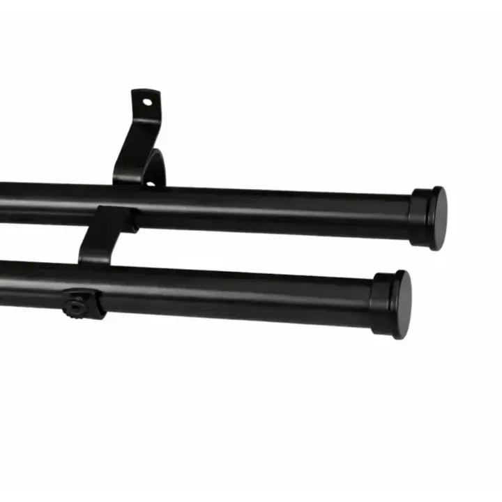 28mm Gypsy Double Pole Set with End Caps - Black