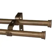 Curtain Pole-32mm Elements Double Pole Set End Cap-bronze