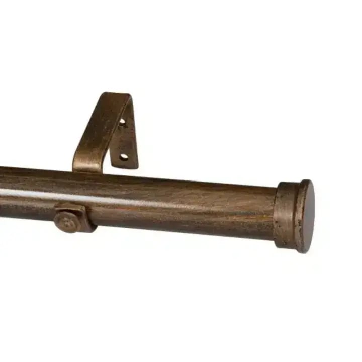 Curtain Pole-32mm Elements Single Pole Set End Cap-bronze