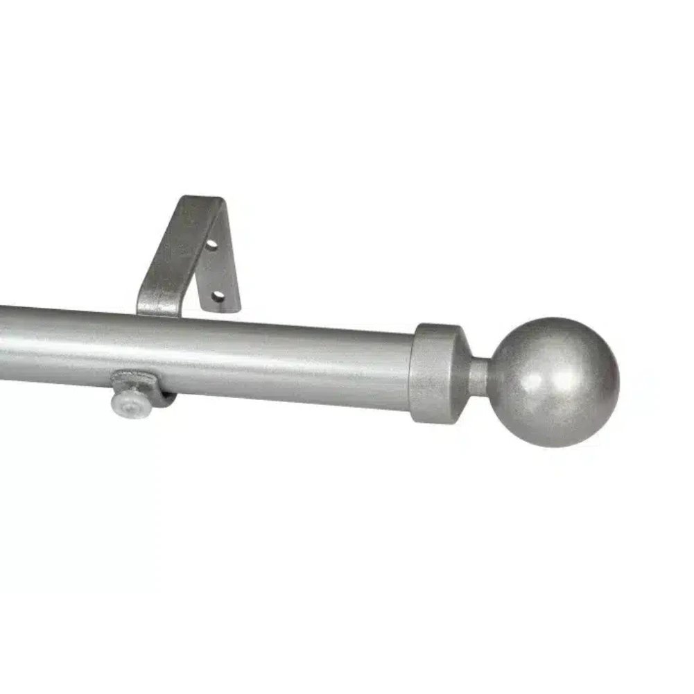 Curtain Pole-32mm Elements Single Pole Set Ball Finial-silver 1 Curtain Pole-32mm Elements Single Pole Set Ball Finial-silver