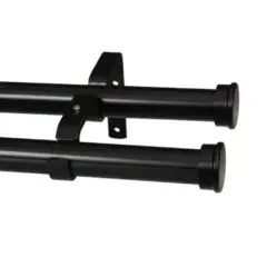 Curtain Pole-32mm Elements Double Pole Set End Cap-black