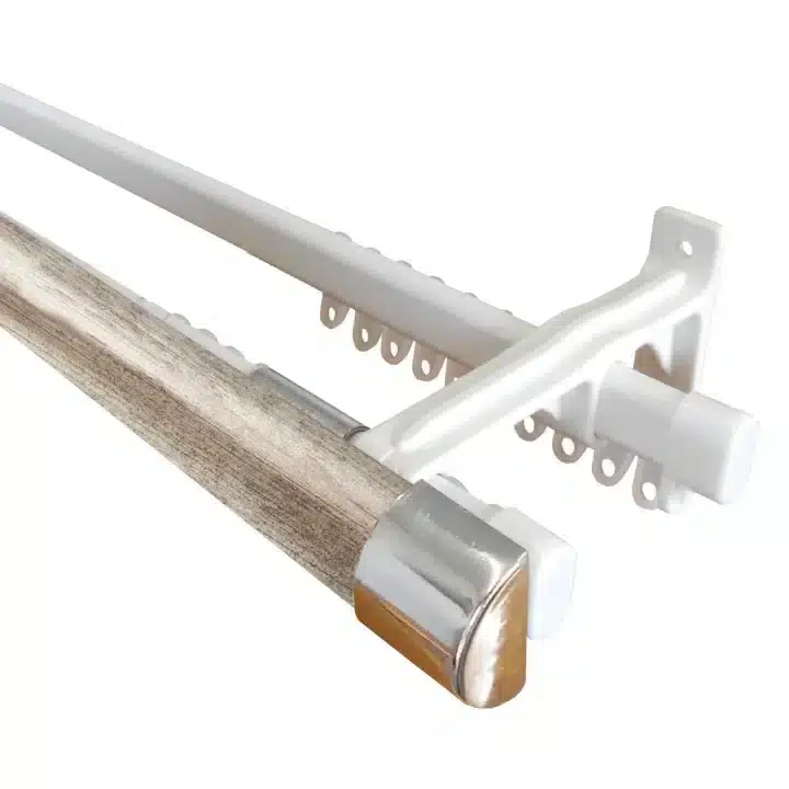 33mm Half Round Pelmet & Track - German Silver