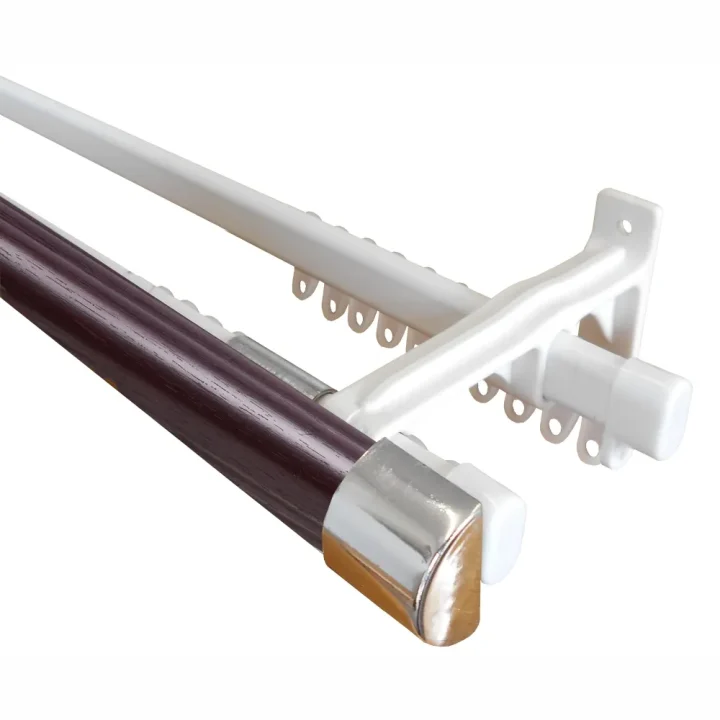 33mm Half Round Pelmet & Track - Mahogany