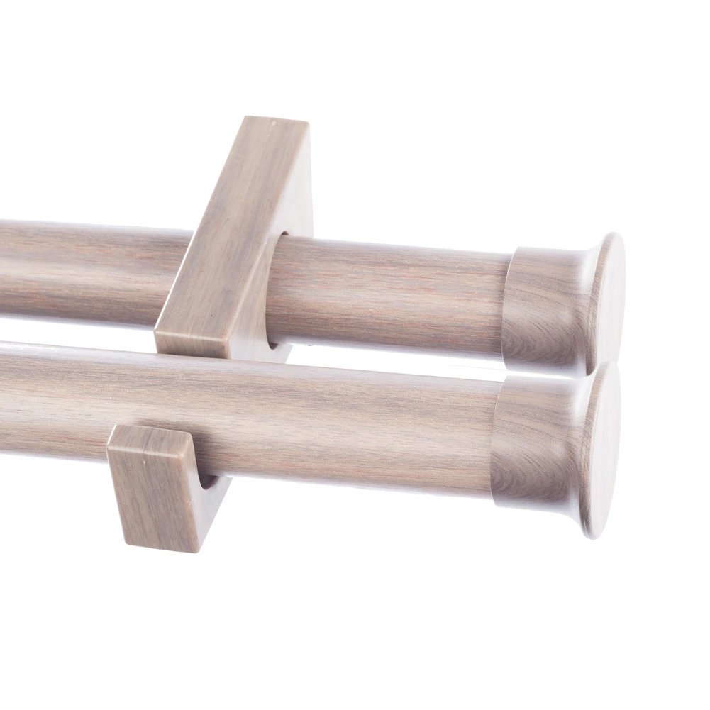 34mm Designer Double Curtain Pole Set with End Caps - Sea Mist