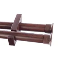 Finishing Touches SA 24 34mm Designer Double Curtain Pole Set with End Caps - Auburn