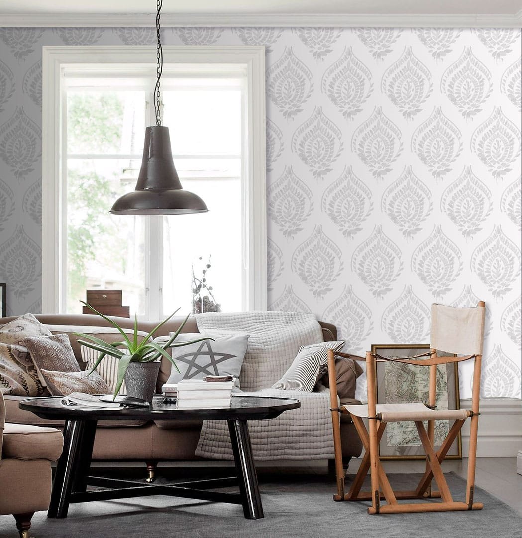 Wallpaper - Ceci Medallion - Grey - Image 3