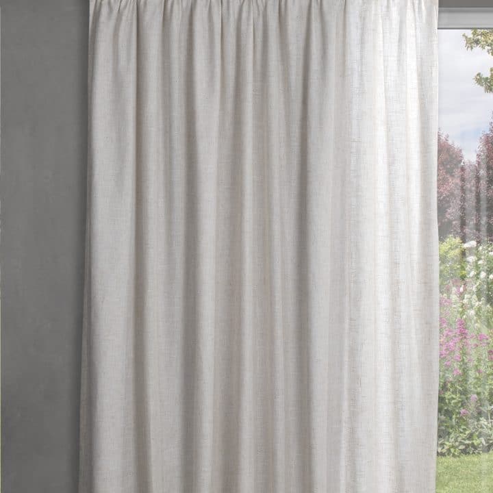 STUART GRAHAM READY MADE TEXTURED LINEN TAPED CURTAINS-SYMPHONY