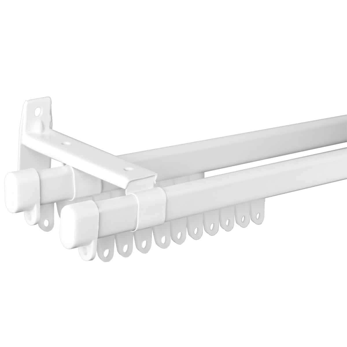 Double Curtain Steel Super C-Track - White