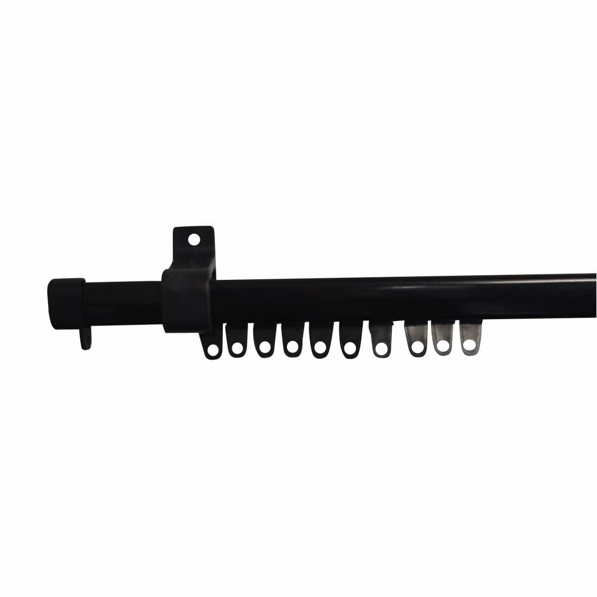 Single Curtain Steel C-Track - Black
