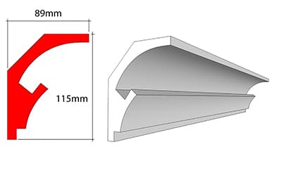 LED Ready XPS 003 Cornice - 4m Pack (2 x 2m lengths) - Image 2