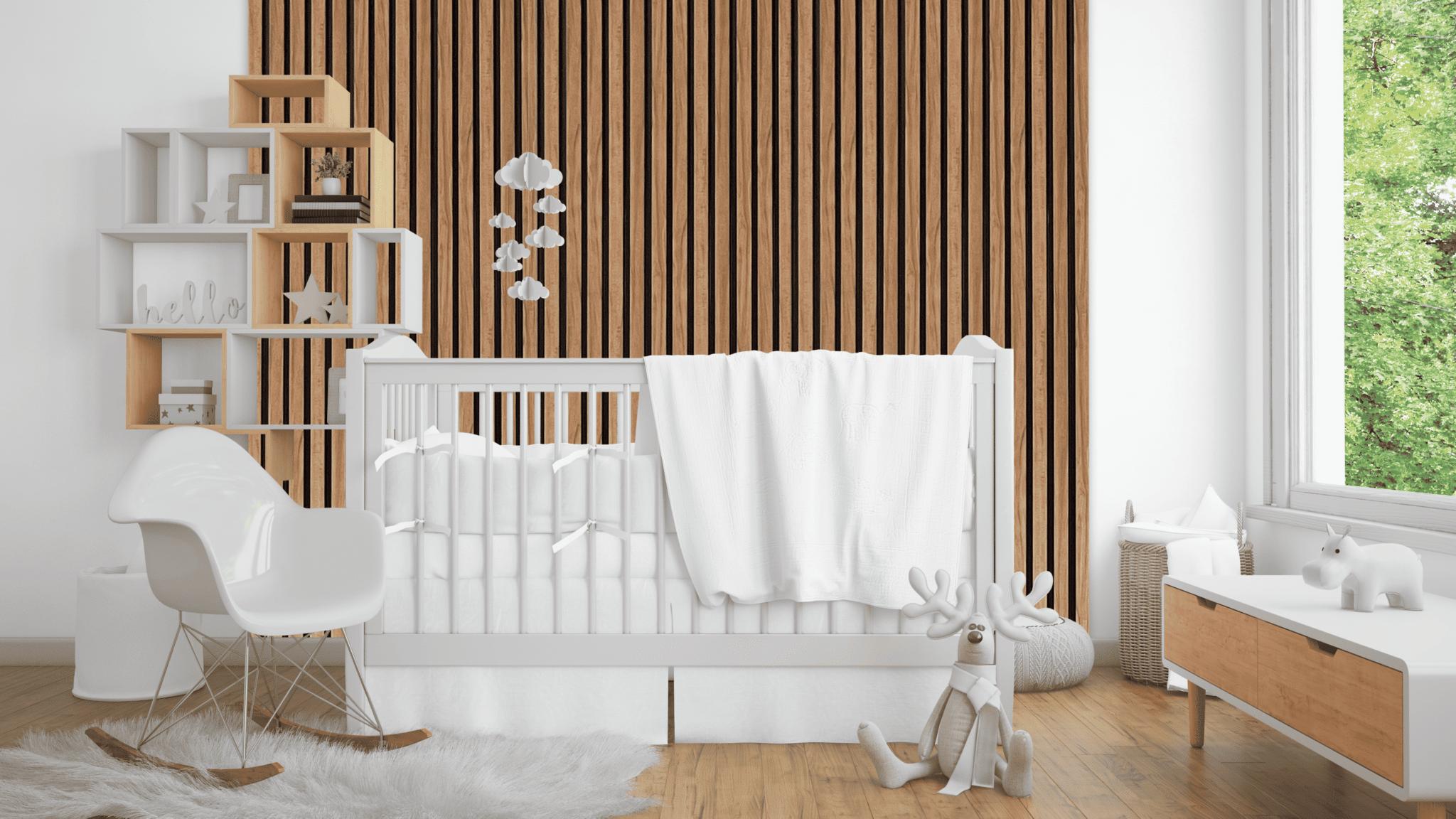 Wide Slatted Wall Panel - Kiaat 3 Wide Slatted Wall Panel - Kiaat - Image 3