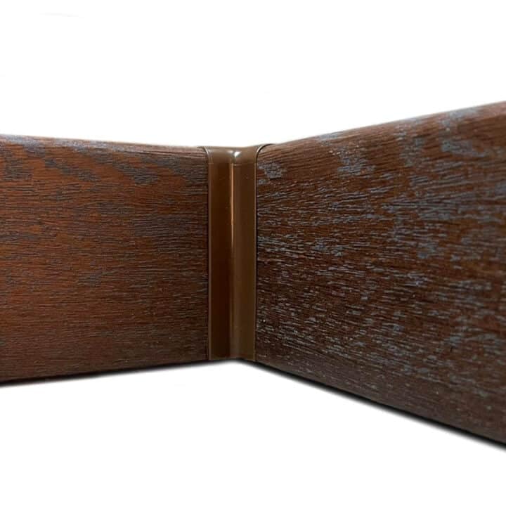 Internal Corner PVC Skirting Joiner - Oxford Oak