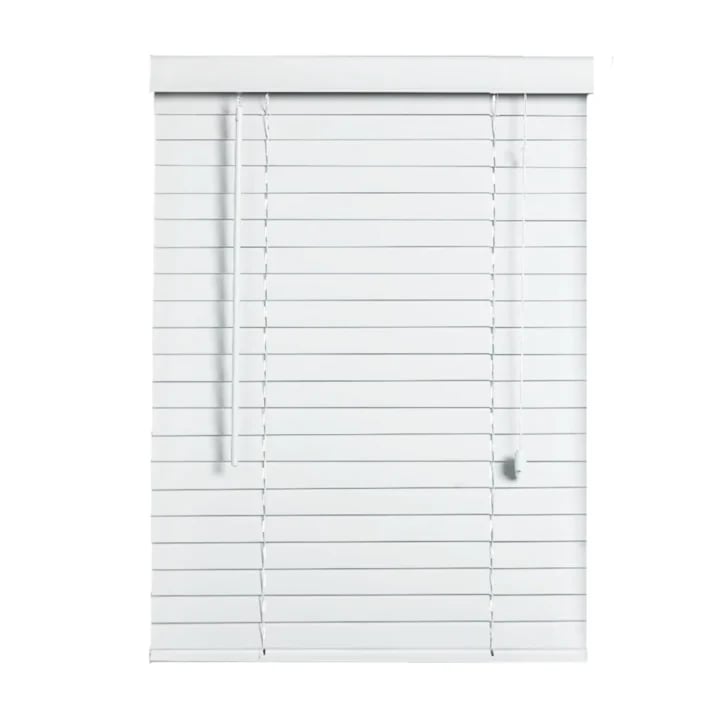 50mm PVC Fauxwood Venetian Blind - White