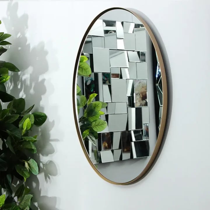 Oval Framed Aluminium Mirror - 600mm x 900mm