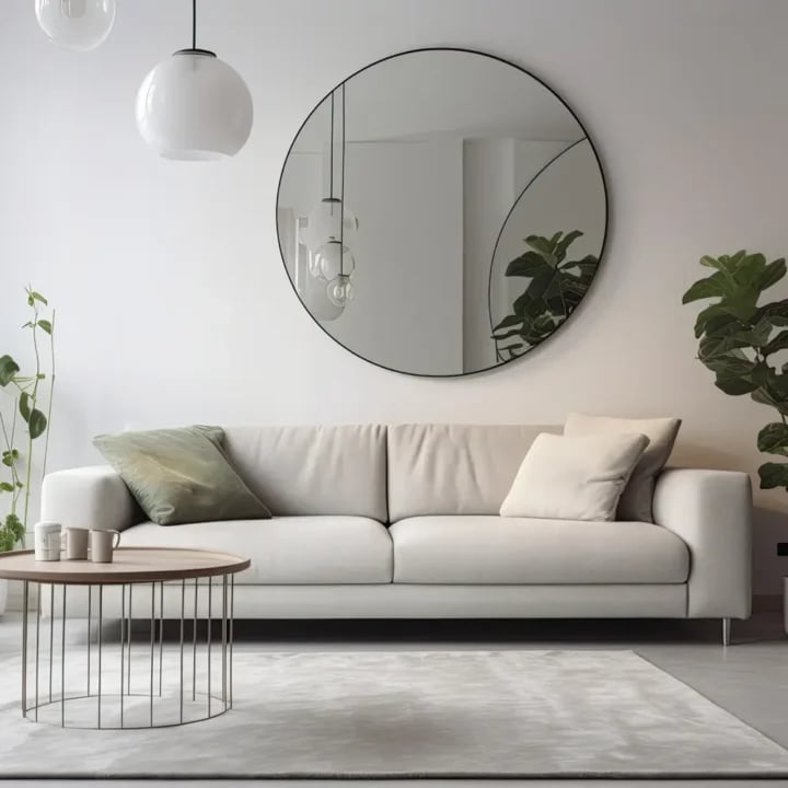 Round Framed Aluminium Mirror - 1200mm x 1200mm