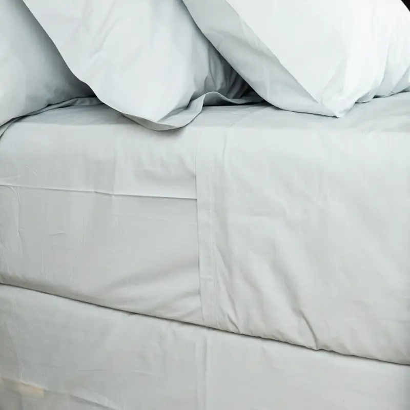 Finishing Touches SA 82 Duck Egg Percale Flat Sheet - 100% cotton