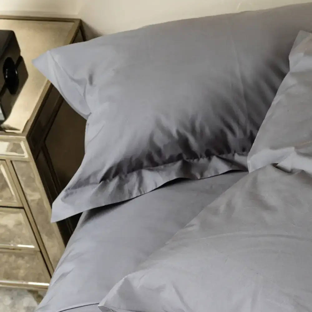 Finishing Touches SA 71 Grey Percale Oxford Pillow Case - 100% Cotton