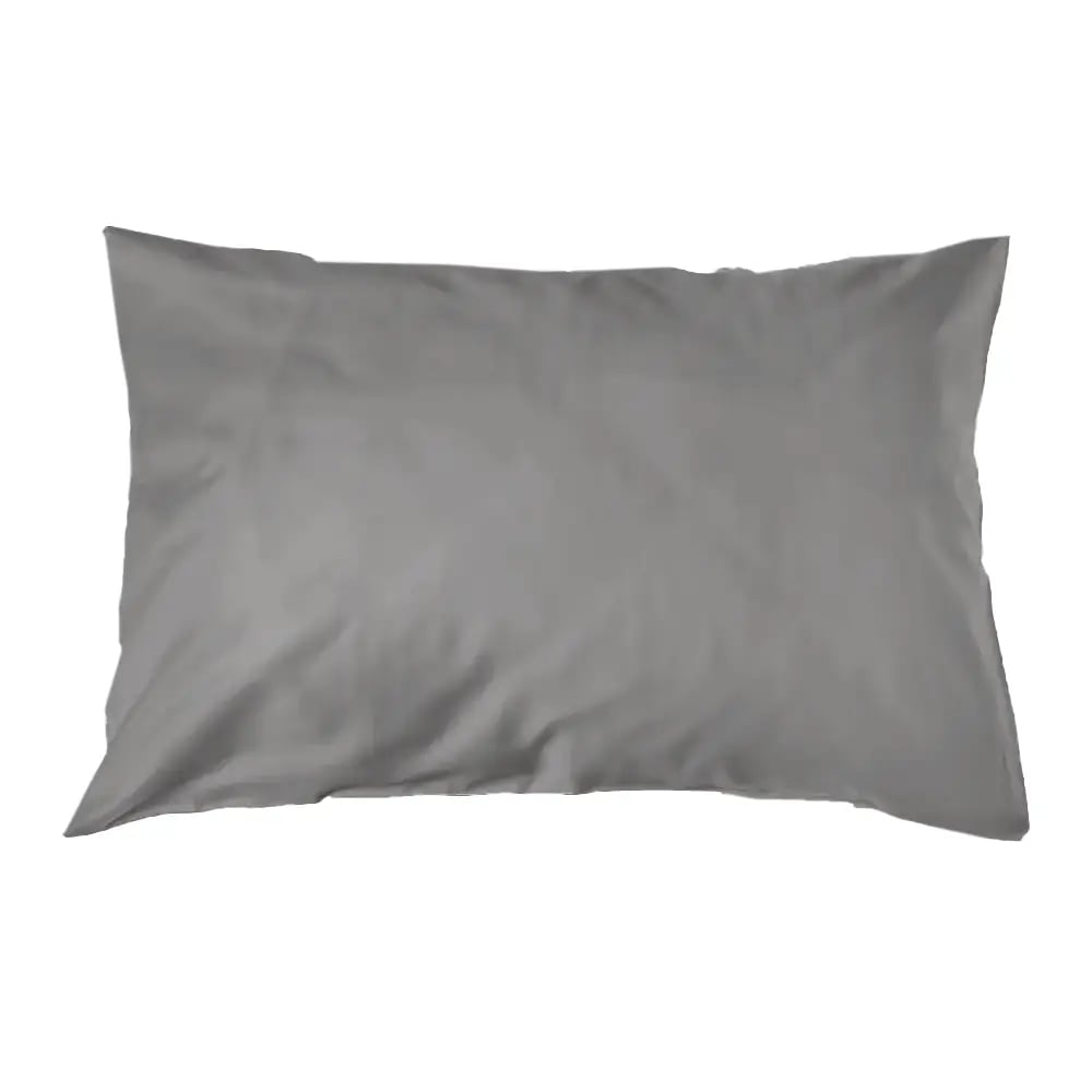 Grey Percale Plain Pillow Case - 100% Cotton
