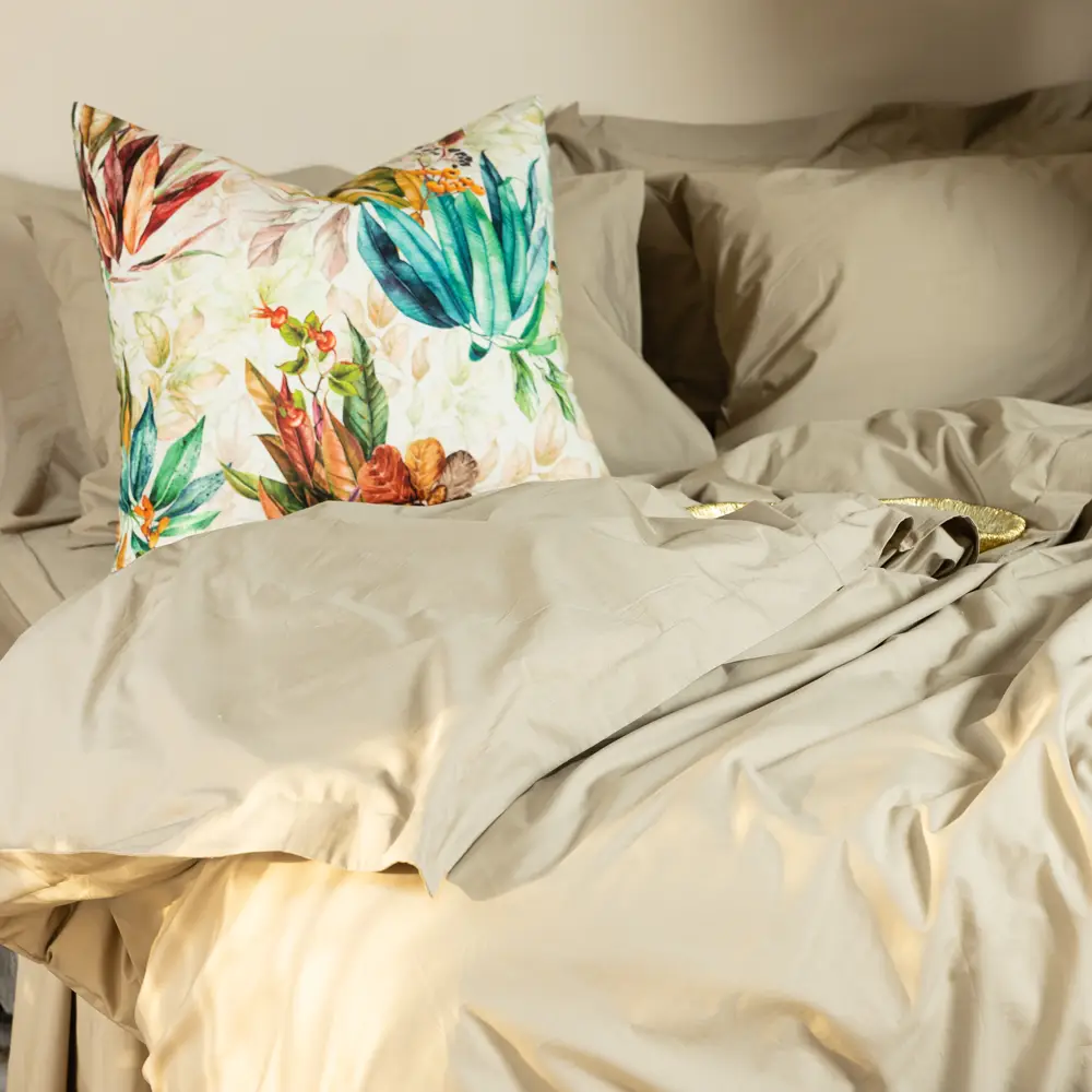 Finishing Touches SA 67 Taupe Percale Plain Pillow Case - 100% Cotton