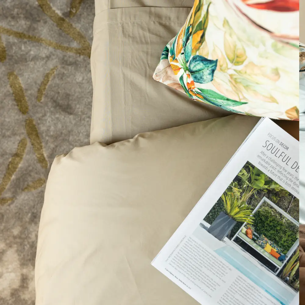 Percale Plain Taupe Duvet Cover - 100% cotton