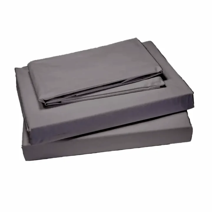 Percale Plain Grey Duvet Cover - 100% cotton