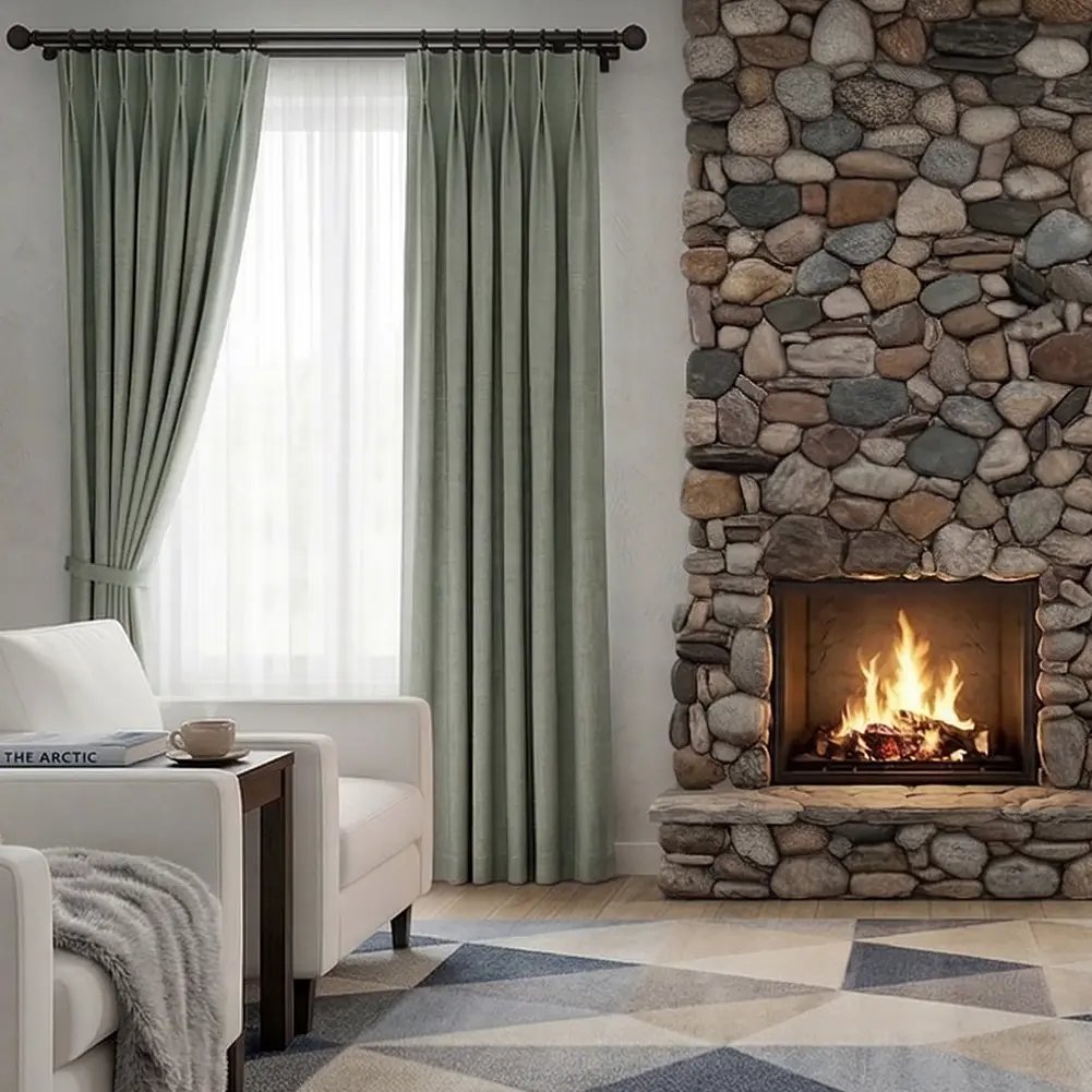 A 28mm double curtain pole set in matt black, showcasing a traditional ball finial on the primary rod and a minimalist end cap on the secondary rod, set against an interior backdrop.