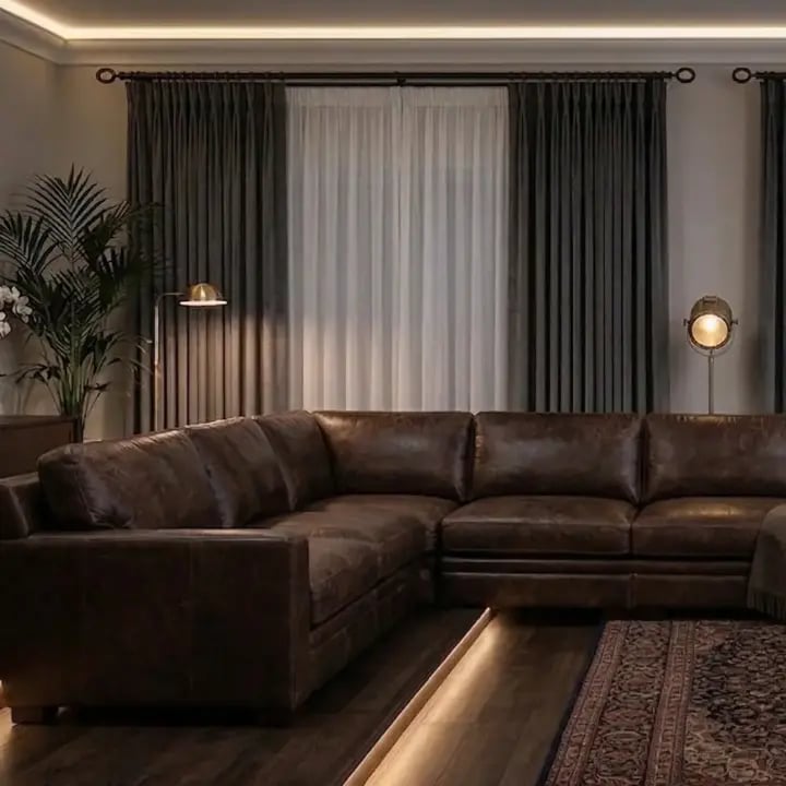 A 28mm double curtain pole set in a matt black finish, featuring a contemporary flat oval finial on the front rod and a minimalist end cap on the back rod.