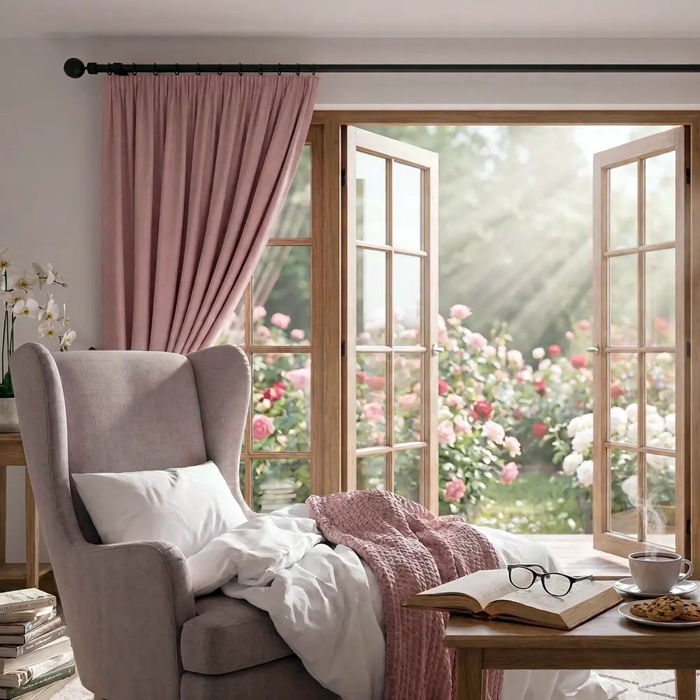 28mm Single Pole Set with Ball Finials - Matt Black - Image 4