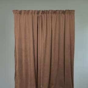 Velvet Fabric Taped Curtain-coffee 3 Velvet Fabric Taped Curtain-coffee - Image 3