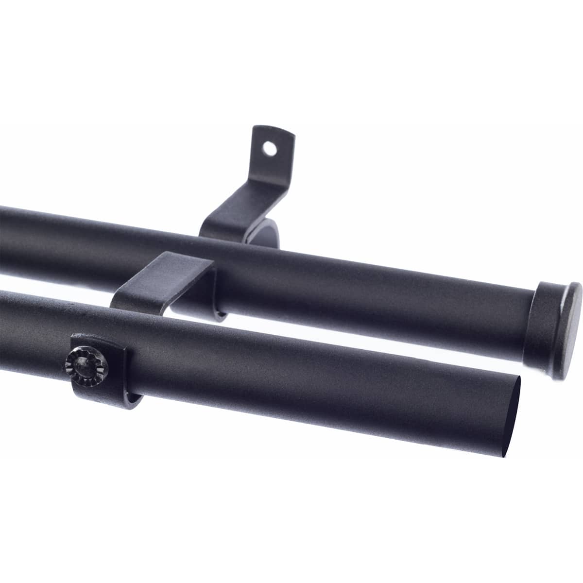 28mm Double Pole Set with End Caps - Gun Metal - Image 2