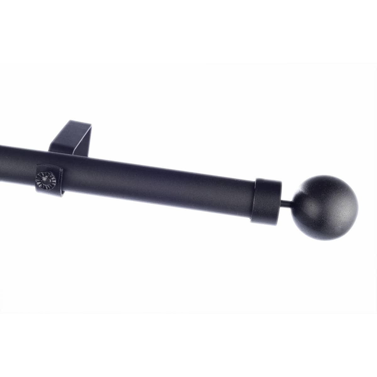 28mm Single Pole Set with Ball Finials - Matt Black