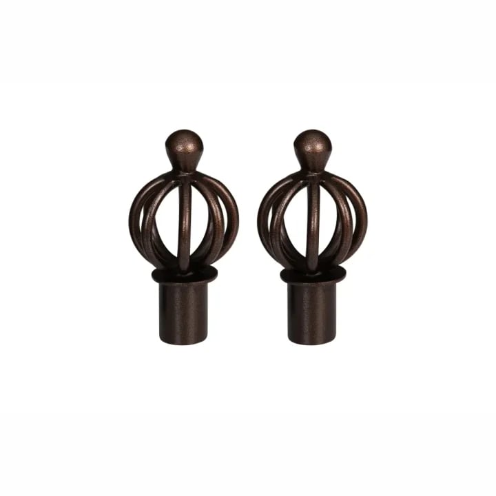22mm Chariot Curtain Pole Cage Finials - Copper