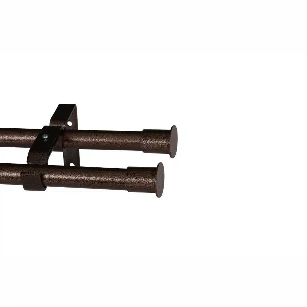 CURTAIN POLE-22MM CHARIOT DOUBLE POLE SET END CAP-COPPER