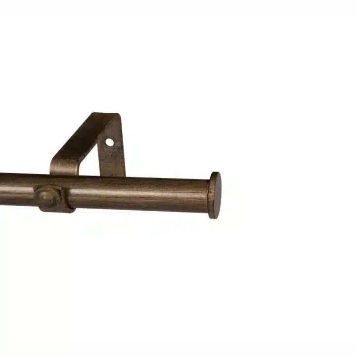 CURTAIN POLE-22MM GOTHIC SINGLE POLE SET-END CAP-BRONZE