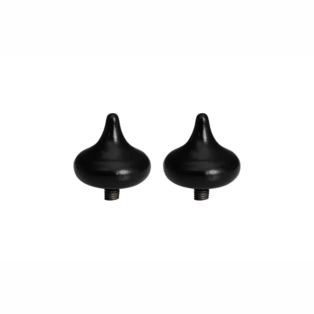 28mm Gypsy Curtain Pole Teardrop Finials - Black